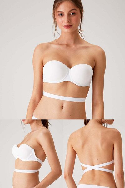 Pierre Cardin 6027 Micro sutien multifuncțional fără bretele Pisa alb cu cadou curea