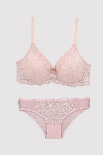 Pierre Cardin Set de sutien din dantelă cu bretele groase pentru femei Powder 4680 Barcelona, ​​fără sâni, fără sâni