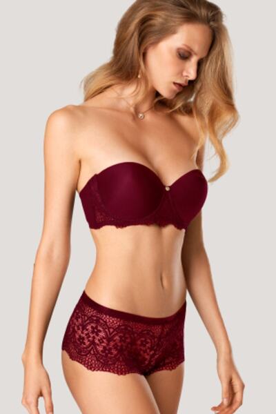 Pierre Cardin Γυναικείο Σετ Σουτιέν Φούξια 4655 Στράπλες χωρίς ενδοστρώματα