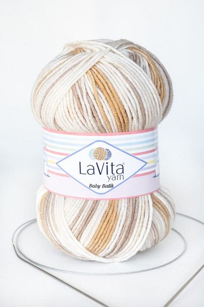 LaVita Yarn Прежда за ръчно плетене Baby Batik - прежда Taka (by01 - кафе, крем)