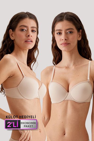 Pierre Cardin Economic Pack of 2 Ten 6010 Madrid Underwire Unfilled Micro T-shirt Σετ σουτιέν Slip