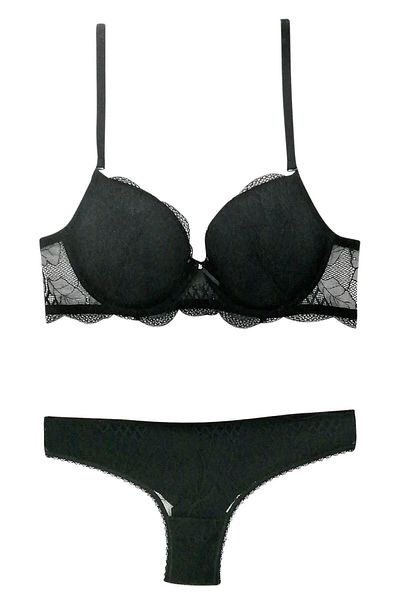 Pierre Cardin Γυναικείο Μαύρο Σετ σουτιέν Push Up 4796