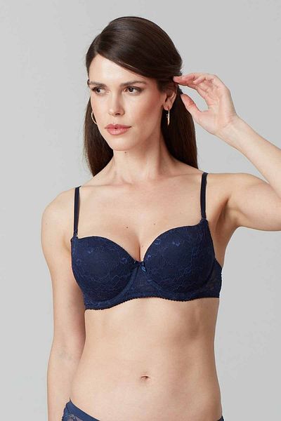 Pierre Cardin Γυναικείο Navy Blue 6221 Lyon Underwire Double Push Up Extra padded Lace Σουτιέν με λουράκι