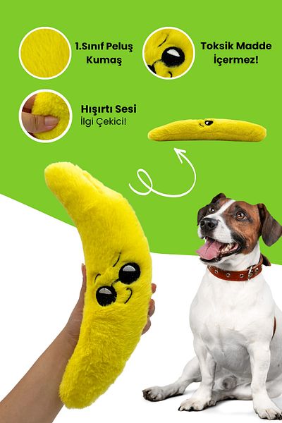 Havhav Dog Toy Plush Banana No Toxic Substance Sound Dog Toy Dog Sleep Buddy