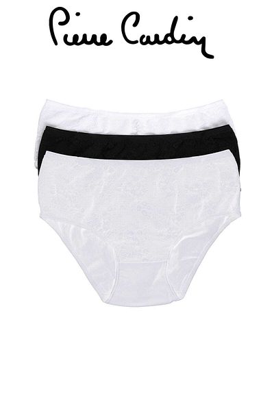 Pierre Cardin Γυναικεία εσώρουχα Λευκό-μαύρο-άσπρο 2230 Lace Slip 3 Pack