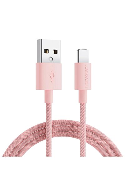 Joyroom Iphone Usb Renkli Yanmaz Silikon Data Şarj Kablosu Pembe