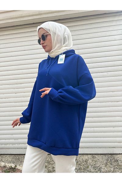 modabetce Oversize-Saks-3-Garn-Baumwoll-Sweatshirt Für Damen - Raster 1003