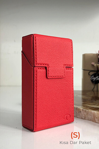 Tekin Deri Deri Sigara Kutusu - Kısa Dar Paket (S)- Touch Blue-Slender- Alumi...