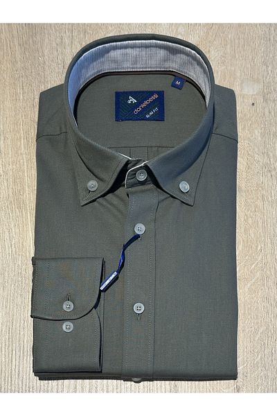 Daniel Bessi Ανδρικό πουκάμισο με μακρύ μανίκι Slim Fit βαμβακερό casual