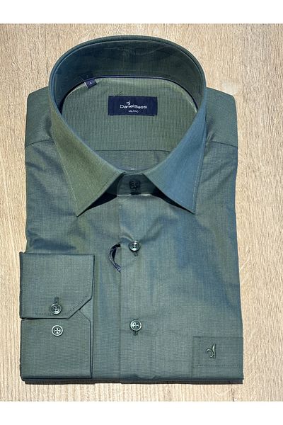 Daniel Bessi Μακρυμάνικο Regular Fit Basic Βαμβακερό Πράσινο Κλασικό Ανδρικό Πουκάμισο