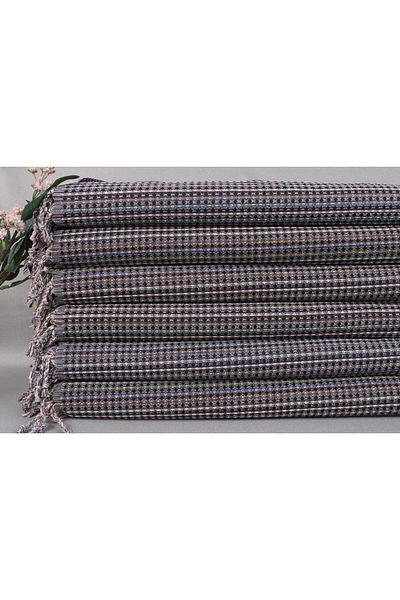 Kayra Export بيشتيمال حمام أسود بيشتيمال مقاس صغير 45x95 سم قطن بيسكير
