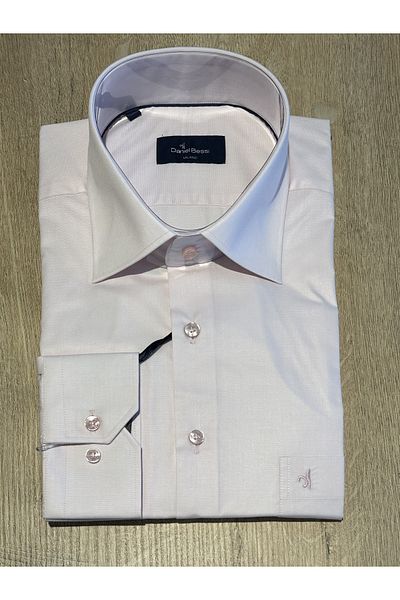 Daniel Bessi Μακρυμάνικο Regular Fit Basic Βαμβακερό ανοιχτό ροζ κλασικό ανδρικό πουκάμισο
