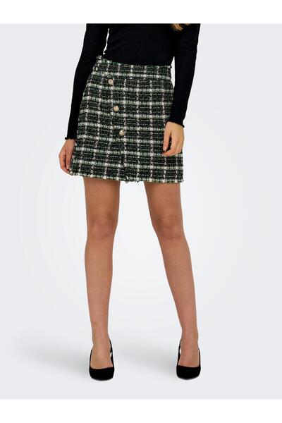 ONLY ONLALESSIA БУКЛЕ СКІРТ OTW Букле тканина з ґудзиками Міні спідниця