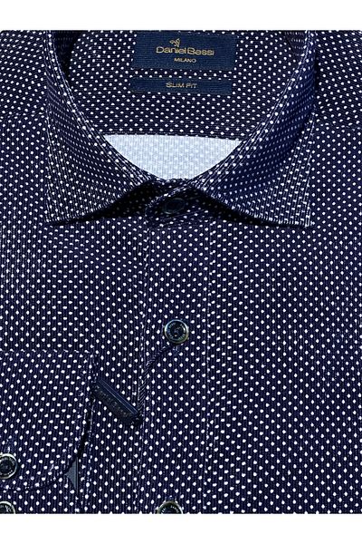 Daniel Bessi Μακρυμάνικο Slim Fit Pöti καρό Classic Casual Ανδρικό Βελούδινο πουκάμισο