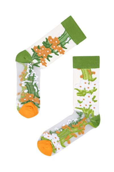 Bolero Japon Kore Tarzı Şeffaf Transparan Kadın Çorap Flowers