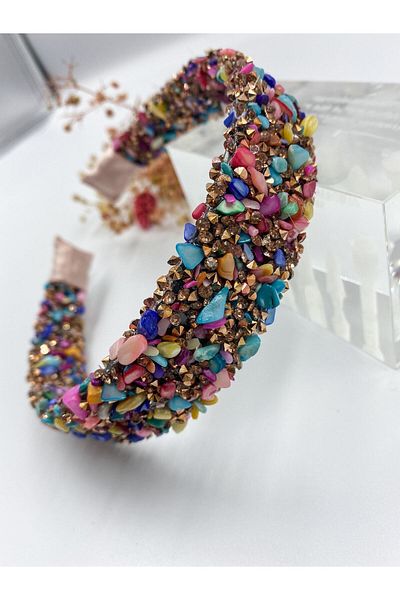 Hayals Coroană de cristal colorată din piatră naturală