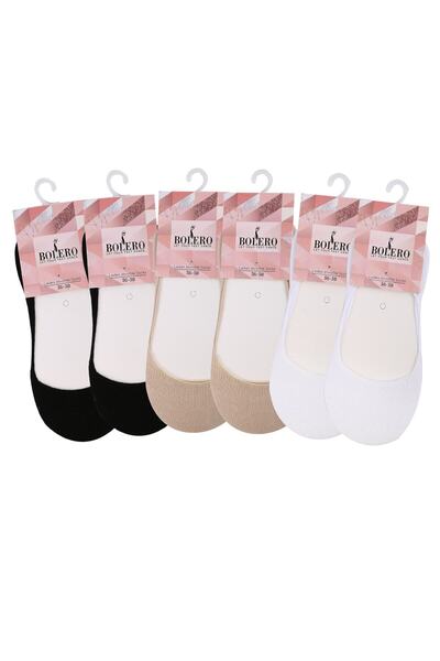 Bolero Women's 6-Piece Non-Slip Ballerina Socks