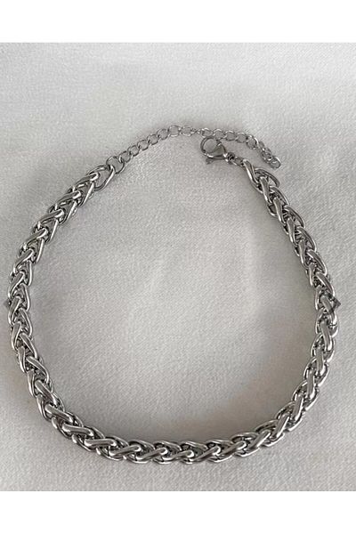 Aylish Bijuteri SILVER MEN'S THIN CHAIN STEEL BRACELET