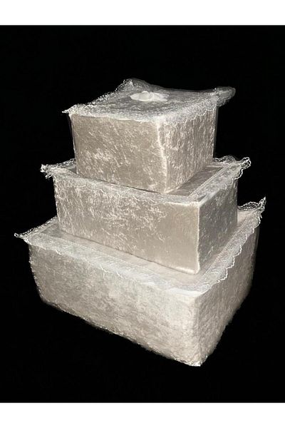 Çt Çeyizci Tekstil Комплект от 3 кадифени чанти за съхранение на зестра, Комплект за булчински принадлежности, Кадифен годежен похлупак - Кафе