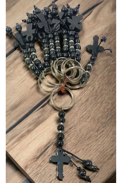 erdoğan hobi 10 Pieces of Hematite Stone Keychain - Hajj Ornament Wholesale Car Bag Gift