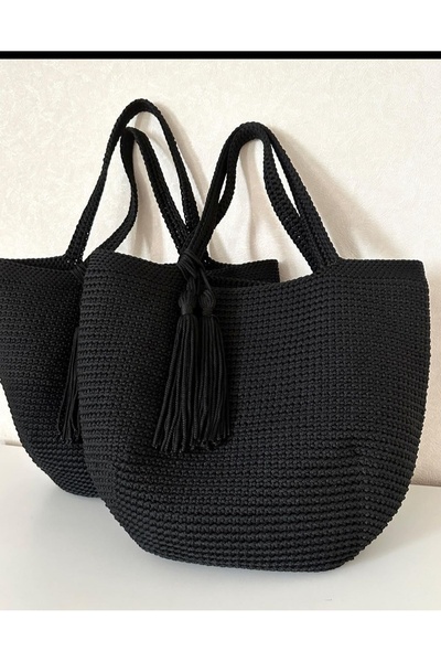 Nympha Handmade Plaj Çantası, Büyük Boy Kol Çantası, El Emeği, Örgü Çanta