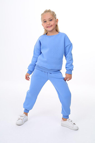 ÖYKÜ KİDS Three Thread Pocket Crew Neck Top and Bottom Set