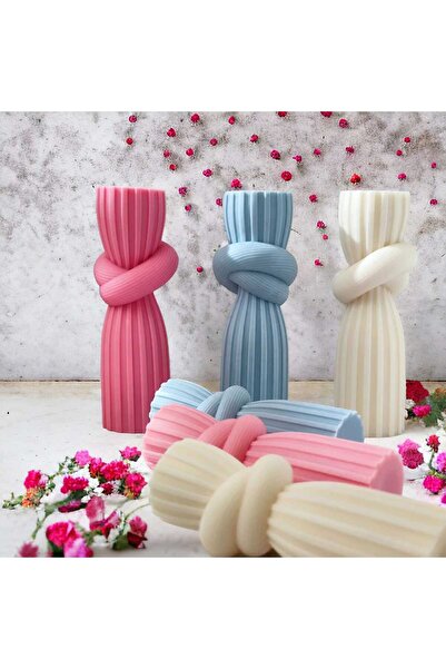 HOBİ YAP DÜĞÜMLÜ SİLİNDİR KÜÇÜK BOY SİLİKON MUM KALIBI