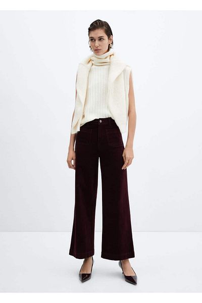 MANGO Woman Pantaloni culotte din velur