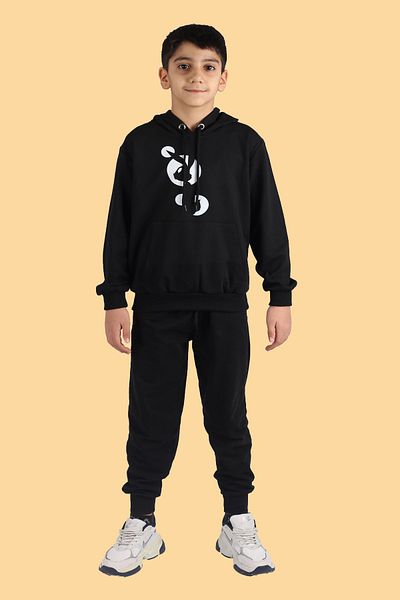 han collection Kar-teks Rabbit Bunny με στάμπα καγκουρό και κουκούλα για αγόρια φόρμες 9-16 ετών