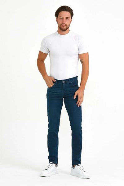 Olivia Мъжки дънки Digital Jeans Knitted Dough Fabric Slim Fit, светлозелени
