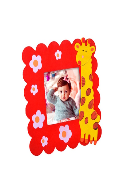 ÇınarETicaret Red 3-Piece Wooden Kids Photo Frame Set