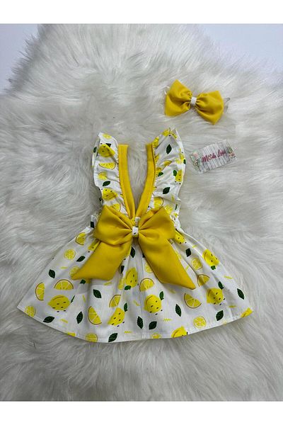 Moda Lina Salopetă și bandană cu model de lămâie