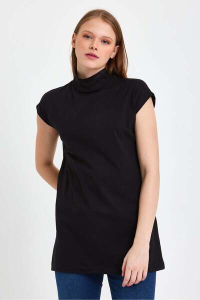 ESPİNA Women's 2-pack Stand Collar Sleeveless Knitted Cotton Tunic