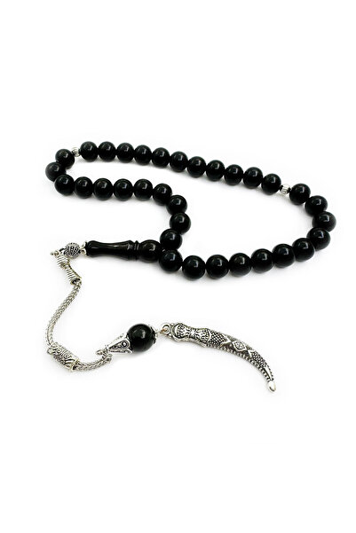 TAŞHAN Hançer Püsküllü Sade Oltu Taşı Tesbih