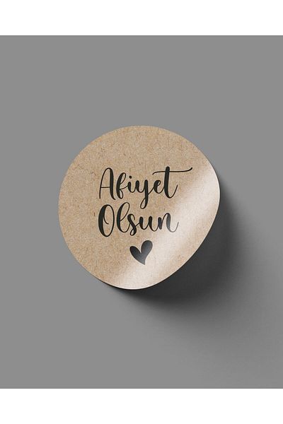 JOVÖ ÇİKOLATA Sticker Kraft Look - Bon Appetit -70 Pieces - 4cm