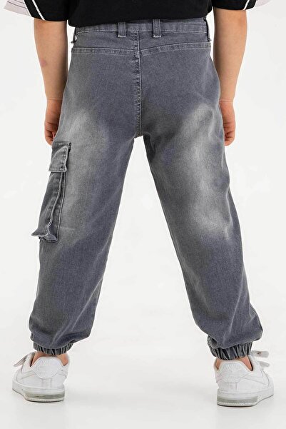 Gold Class Kidswear Erkek Çocuk Jogger Kargo Cepli Kot Pantalon