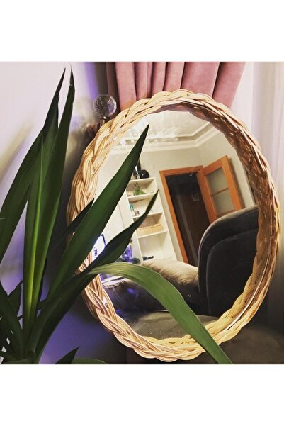 HEMA BAMBU Rattan Yuvarlak Ayna Çap 50 Cm