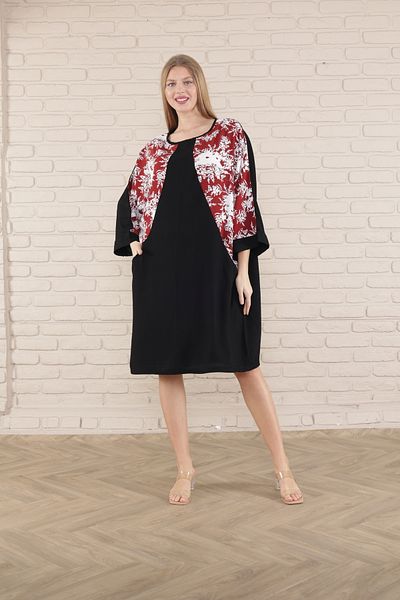 mervemoda γυναικείο κοντομάνικο φόρεμα μίντι τουνίκ