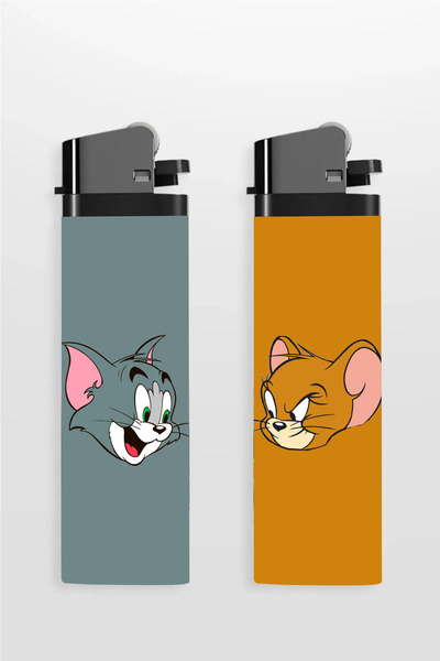 SARANG 2' li Çakmak Tom ve Jerry Baskılı Full Kaplamalı Gazlı Çakmak