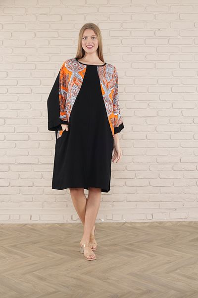 mervemoda γυναικείο κοντομάνικο φόρεμα μίντι τουνίκ