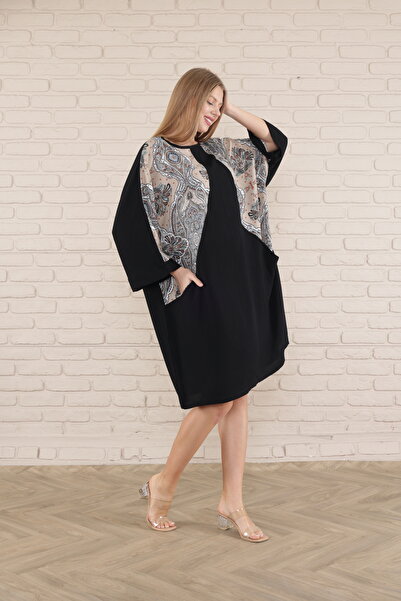 mervemoda women's short sleeve midi length tunic dress