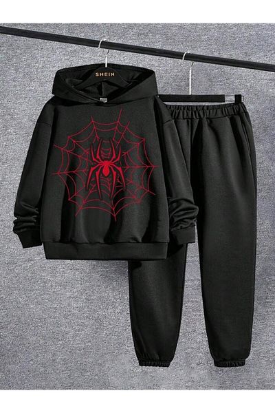 AMMA Детски памучен анцуг със спайдърмен с щампи Oversize Winter Atl