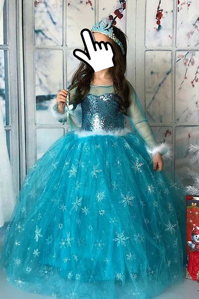 Parti Selesi Costum Frozen Elsa Frozen Rochie cu mânecă lungă cu Tarlatan albastru Tinuta pentru fetiță
