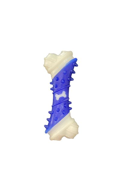 Glipet 17cm Blue Bone Patterned Dental Patty Dog Toy