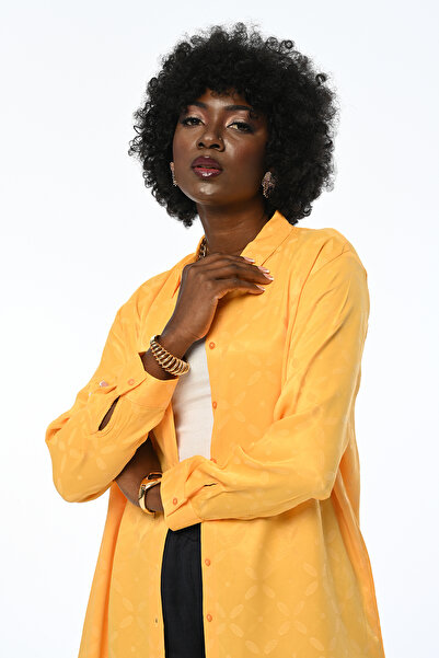 Orfeo Negro KADIN OVERSIZE KALIP JAKARLI DESENLİ GÖMLEK