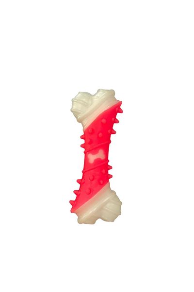 Glipet 17cm Pink Dental Peg - Bone Patterned Dog Toy