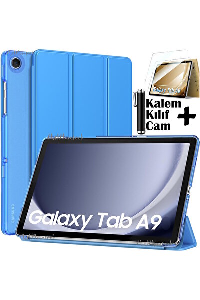 m.tk moveteck Samsung Galaxy Tab A9 Kılıf 8.7 inç Sm-X110 Uyumlu Tablet Kılıfı Akıllı Uyku Modlu + Cam + Kalem Set