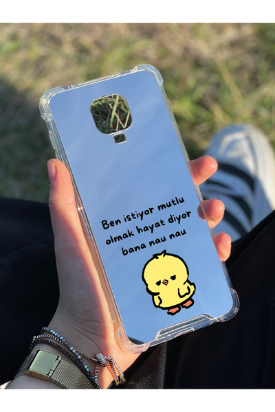 PERAX Redmi Note 9 Pro Max Uyumlu Ayna Baskılı Nau Nau Desenli Kamera Korumal...