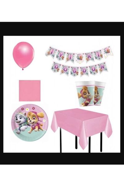 PartAntalya Paw Pink Lady Yavru Köpekler Paw Patrol Karakterli Doğum Günü Süs...