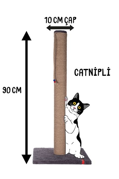 PUGALO 90cm Thick Tubular Giant Scratching Board Anthracite Cushion Surface